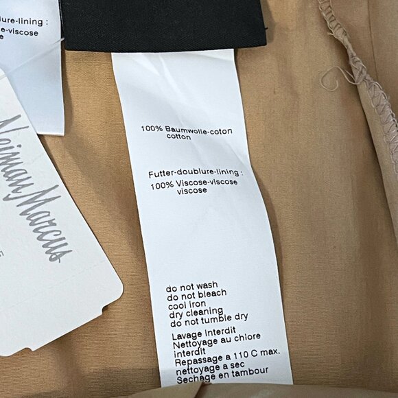 Akris Wide Leg Cotton Trouser Pants Womens 12 Tan Zip Pockets Luxury Minimalist - Picture 7 of 11